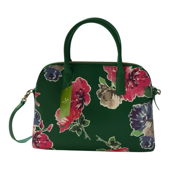 Kate Spade Women's Small Rachelle Springbloom Green Satchel Bag - Picture 3 of 10